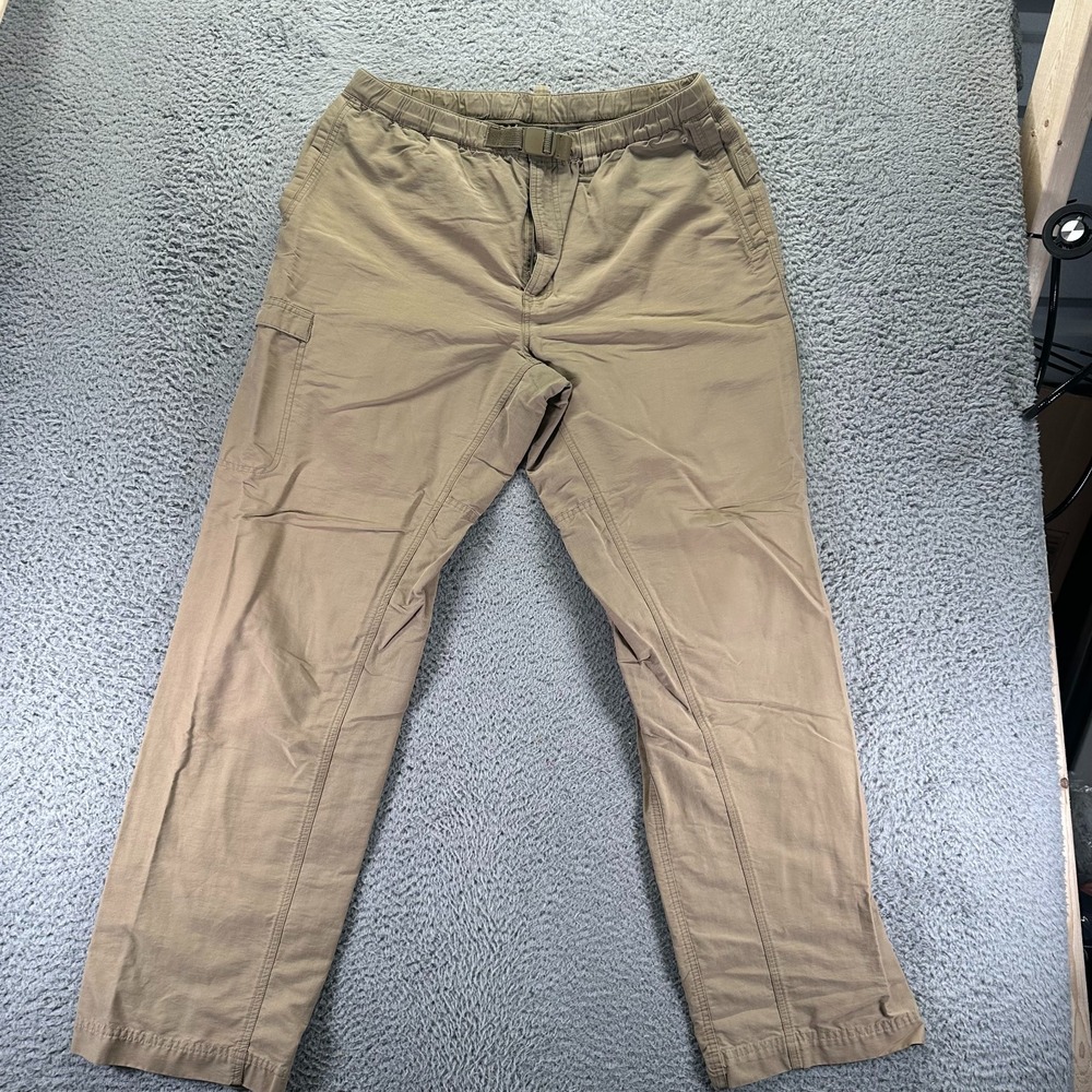 Columbia Pant Mens L Brown Cotton Cargo Straight Leg Utility Workwear Technician